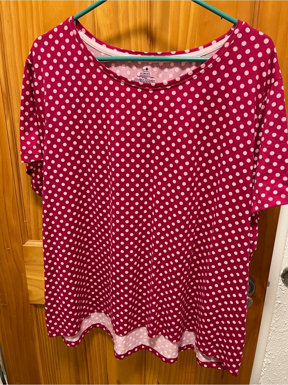 Secret Treasures Magenta Polka Dot pajama set.